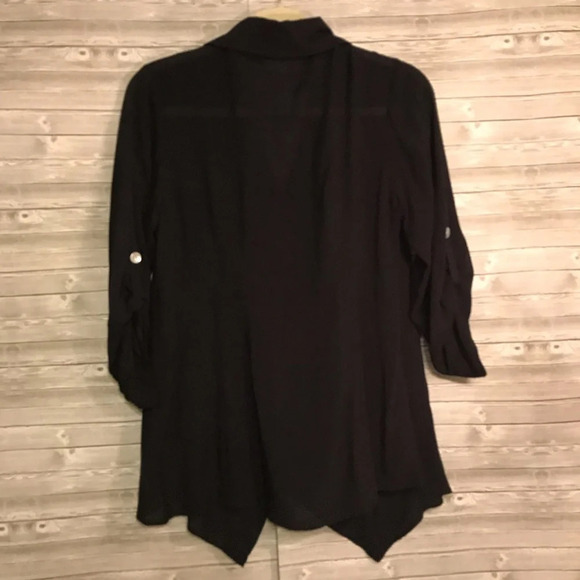 Soft Surroundings Diagonal Button Asymmetrical Top - Picture 5 of 7